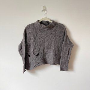 Eileen Fisher Airy Alpaca Wool Cable Pullover In Gray Size S/P sustainable brand